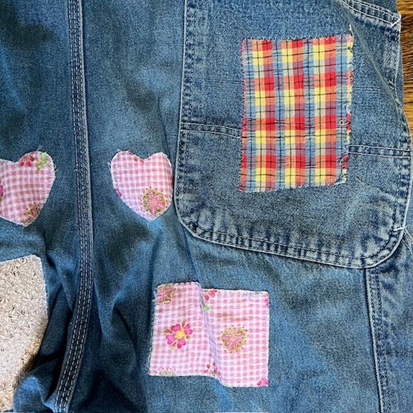 VTG Pointer Brand Denim Bib Overalls Womens XL (READ) Patchwork Western USA - Picture 16 of 16